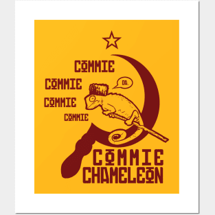 Commie Chameleon (red) Posters and Art